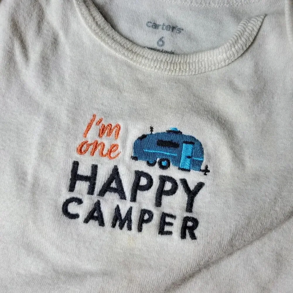 Baby Boy Casual Top Bundle - 3 Bodysuits - Gray White - Happy Camper & Grateful